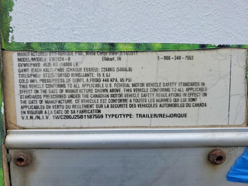 Продажа на аукционе авто 2011 Wells Cargo Unknown, vin: 1WC200J25B1187559, номер лота: 45864556