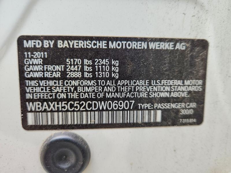 Продаж на аукціоні авто 2012 Bmw 528, vin: WBAXH5C52CDW06907, номер лоту: 51668206