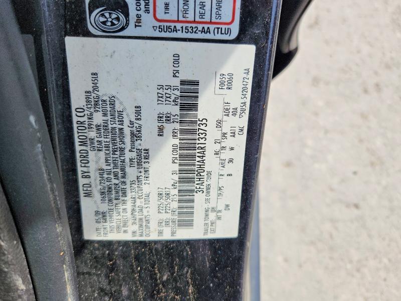 Aukcja sprzedaży 2010 Ford Fusion, vin: 3FAHP0HA4AR133735, numer aukcji: 48975556