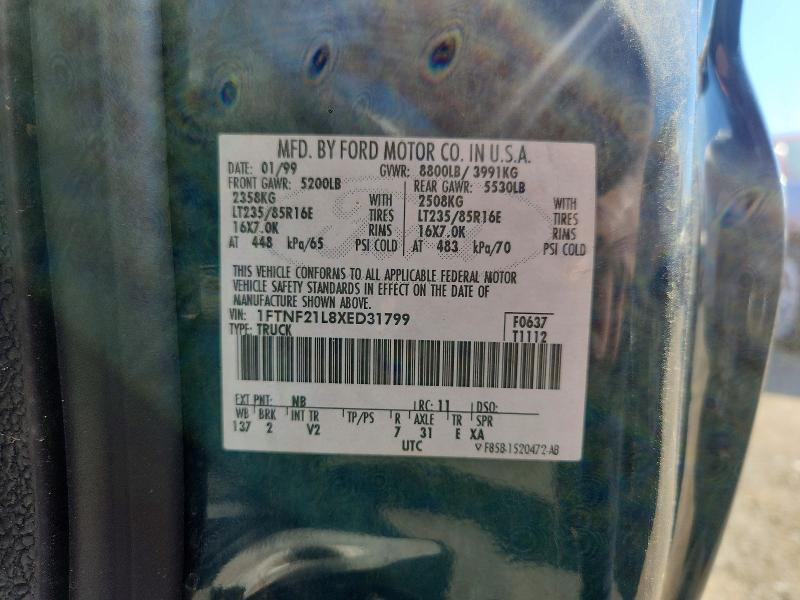 50890686 :رقم المزاد ، 1FTNF21L8XED31799 vin ، 1999 Ford F250 مزاد بيع