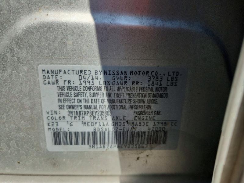 Продажа на аукционе авто 2014 Nissan Sentra, vin: 3N1AB7AP8EY235863, номер лота: 51635836