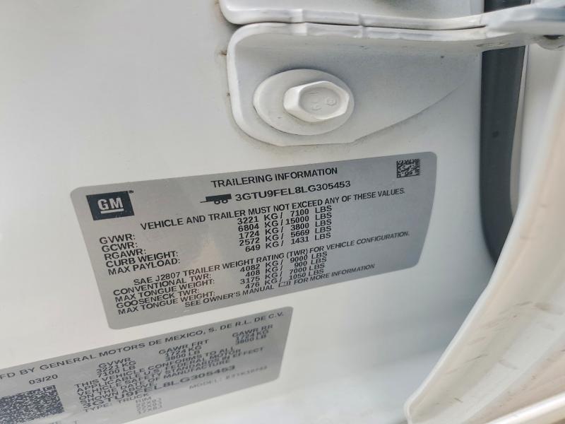 Aukcja sprzedaży 2020 Gmc Sierra, vin: 3GTU9FEL8LG305453, numer aukcji: 48846546