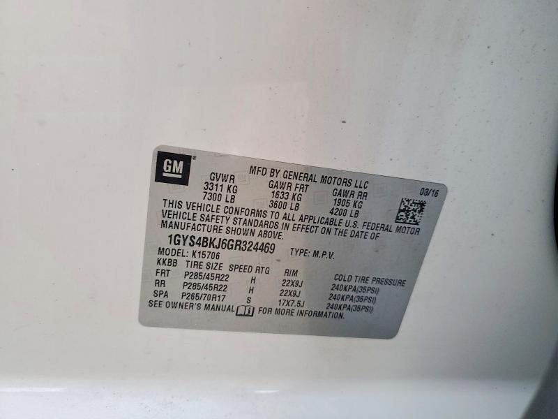 Aukcja sprzedaży 2016 Cadillac Escalade, vin: 1GYS4BKJ6GR324469, numer aukcji: 49045116