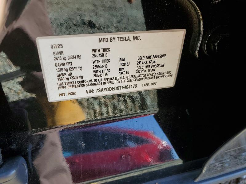 Aukcja sprzedaży 2026 Tesla Model Y, vin: 7SAYGDED9TF404179, numer aukcji: 51371516