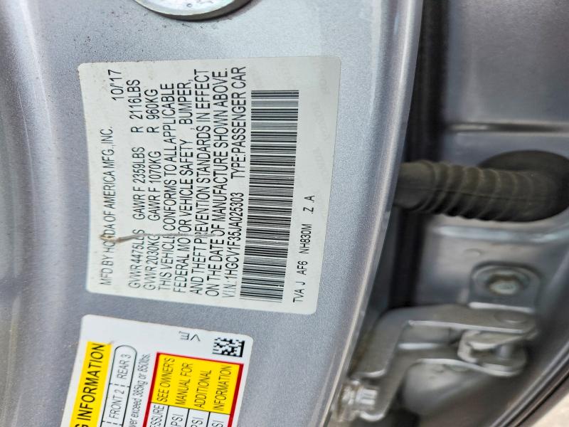 49486016 :رقم المزاد ، 1HGCV1F35JA025303 vin ، 2018 Honda Accord مزاد بيع