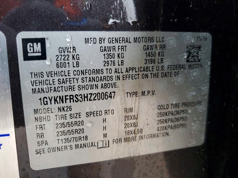 2017 Cadillac Xt5 მანქანა იყიდება აუქციონზე, vin: 1GYKNFRS3HZ200647, აუქციონის ნომერი: 48426346