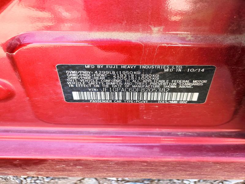 Aukcja sprzedaży 2015 Subaru Impreza, vin: JF1GPAC60F8205382, numer aukcji: 51723036