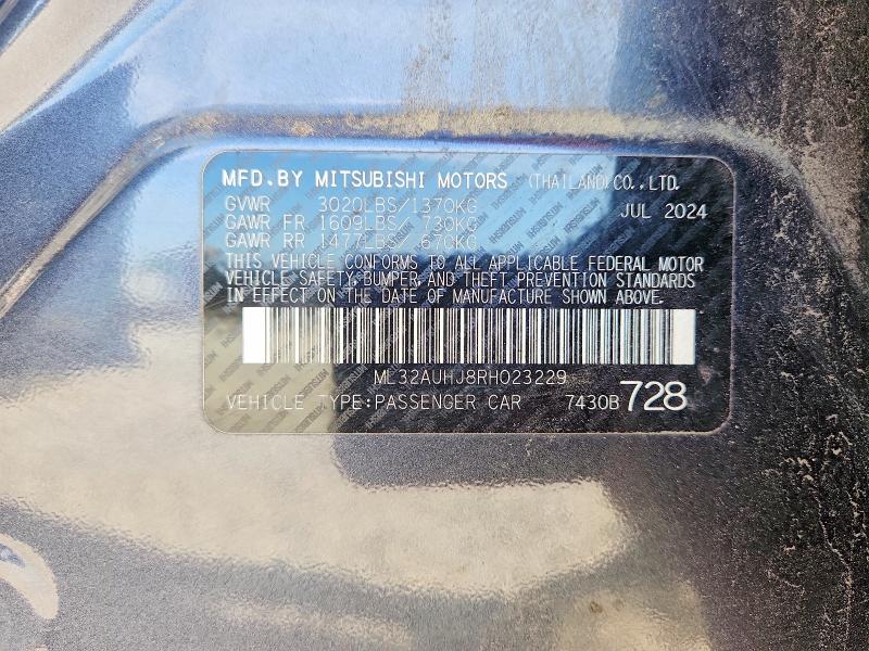 Продаж на аукціоні авто 2024 Mitsubishi Mirage, vin: ML32AUHJ8RH023229, номер лоту: 50045126