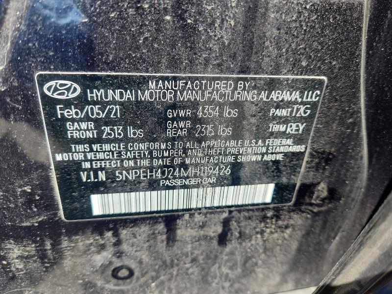 Продаж на аукціоні авто 2021 Hyundai Sonata, vin: 5NPEH4J24MH119426, номер лоту: 51144536