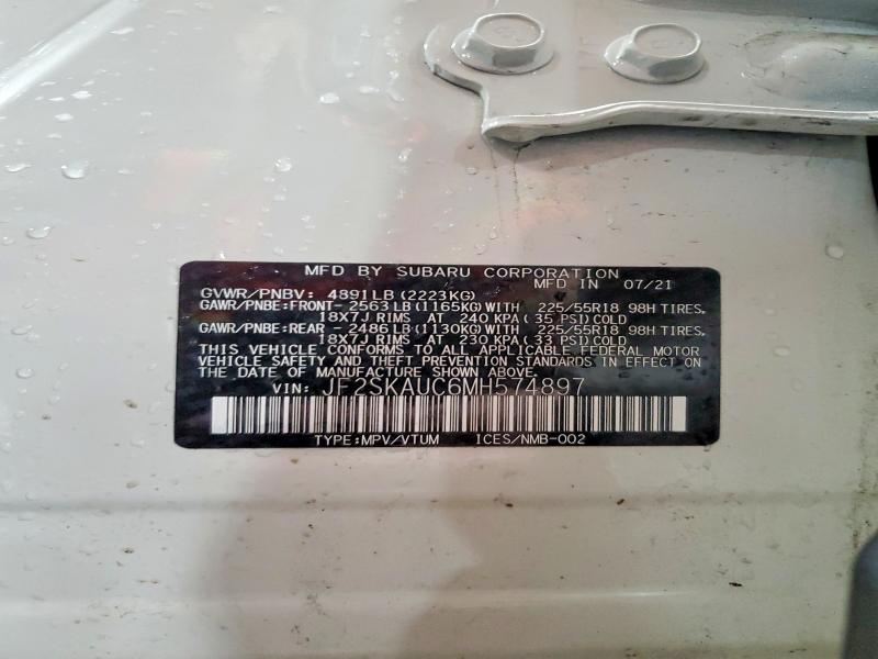 Продажа на аукционе авто 2021 Subaru Forester, vin: JF2SKAUC6MH574897, номер лота: 50306236