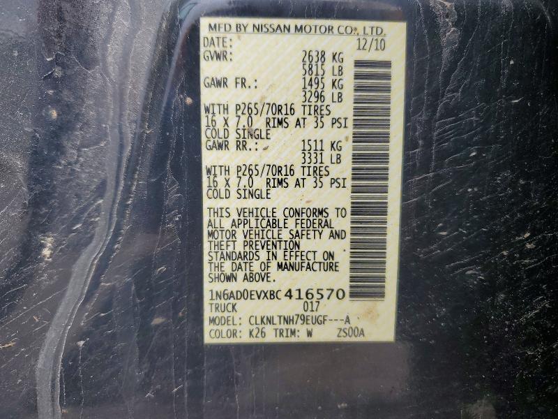 Продаж на аукціоні авто 2011 Nissan Frontier, vin: 1N6AD0EVXBC416570, номер лоту: 51722626
