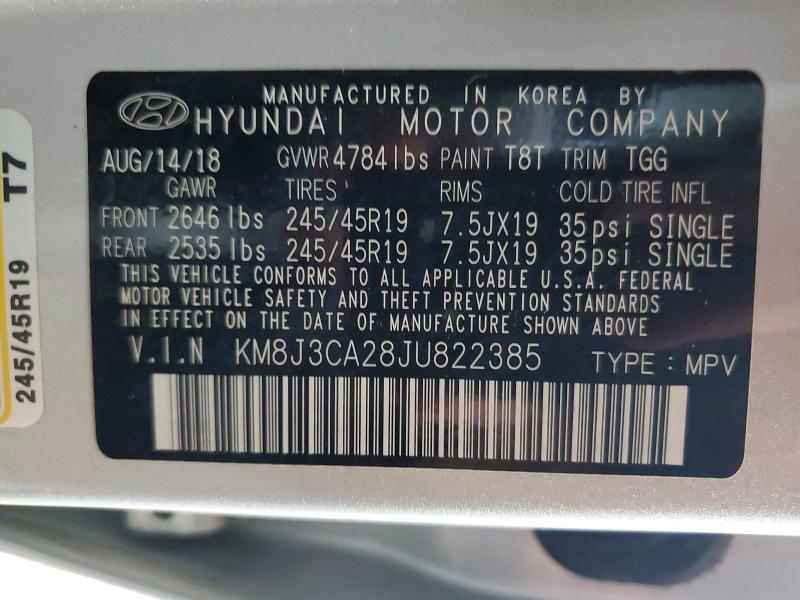 2018 Hyundai Tucson მანქანა იყიდება აუქციონზე, vin: KM8J3CA28JU822385, აუქციონის ნომერი: 51360926
