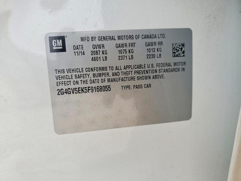Продаж на аукціоні авто 2015 Buick Regal, vin: 2G4GV5EK5F9168055, номер лоту: 51332596