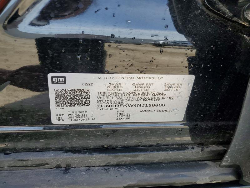 Продаж на аукціоні авто 2022 Chevrolet Traverse, vin: 1GNERFKW4NJ136866, номер лоту: 49884196