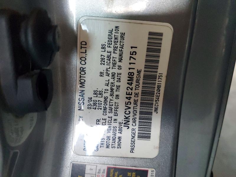 Aukcja sprzedaży 2004 Infiniti G35, vin: JNKCV54E24M811751, numer aukcji: 48969986
