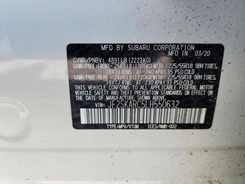 Продажа на аукционе авто 2020 Subaru Forester, vin: JF2SKARC5LH550632, номер лота: 51143716