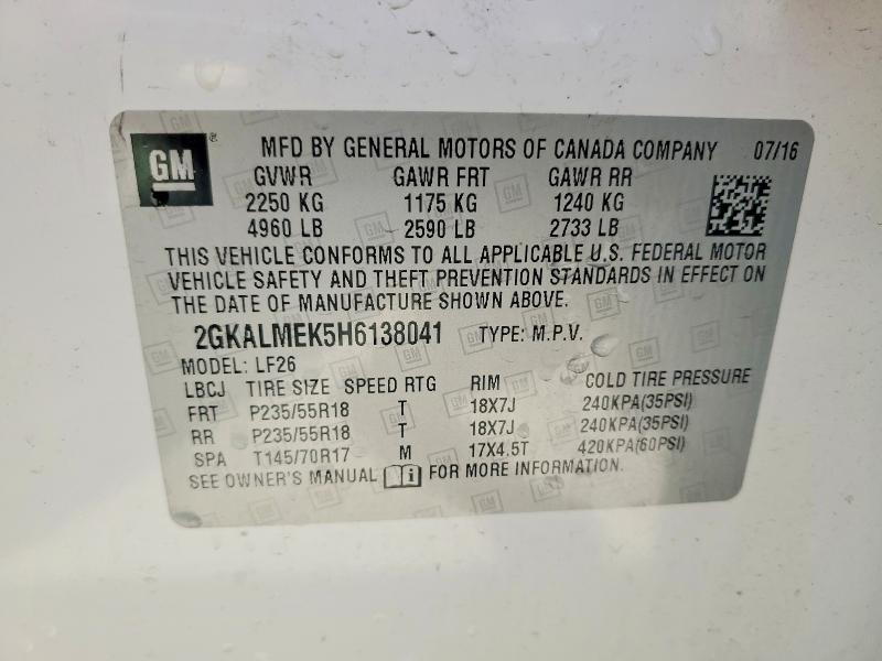 Продаж на аукціоні авто 2017 Gmc Terrain, vin: 2GKALMEK5H6138041, номер лоту: 50952576