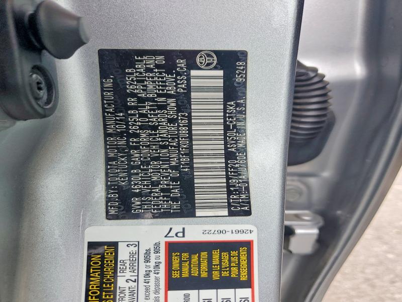 2015 Toyota Camry მანქანა იყიდება აუქციონზე, vin: 4T1BF1FK0FU881673, აუქციონის ნომერი: 51721946