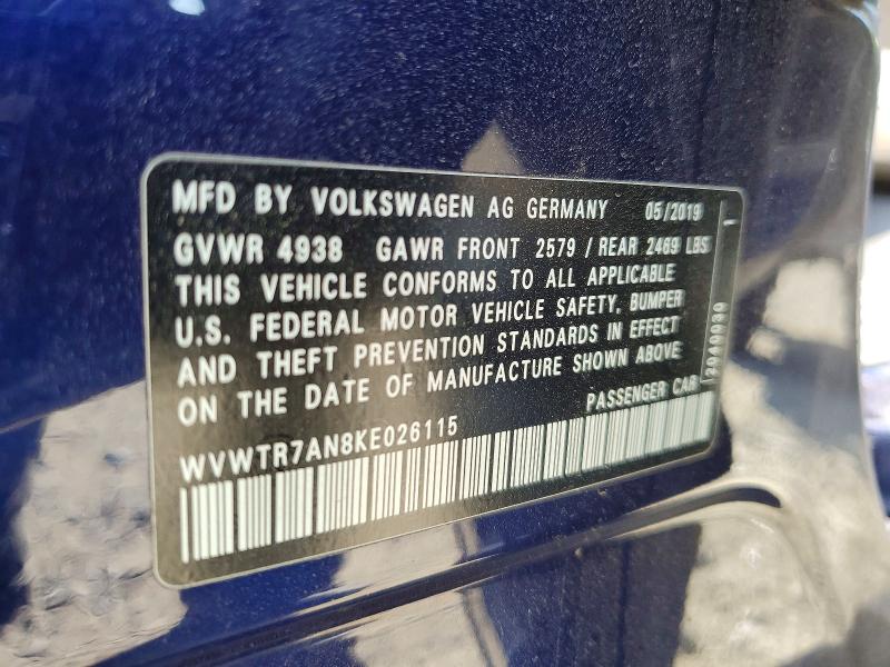 Продаж на аукціоні авто 2019 Volkswagen Arteon, vin: WVWTR7AN8KE026115, номер лоту: 50893496