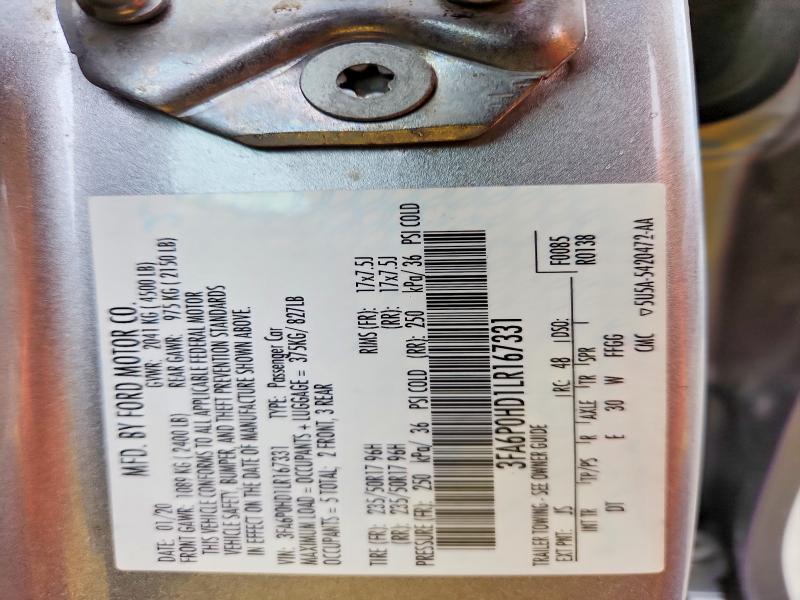 Продажа на аукционе авто 2020 Ford Fusion, vin: 3FA6P0HD1LR167331, номер лота: 50677816