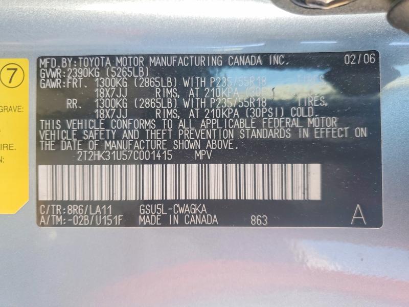 Продажа на аукционе авто 2007 Lexus Rx 350, vin: 2T2HK31U57C001415, номер лота: 48855186