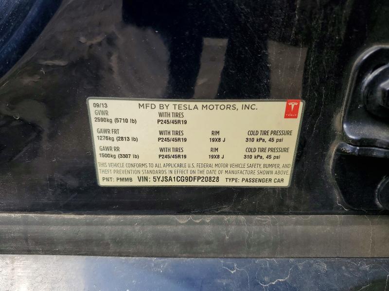 Продаж на аукціоні авто 2013 Tesla Model S, vin: 5YJSA1CG9DFP20828, номер лоту: 49757466