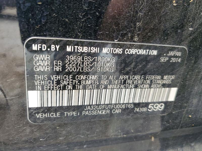 Aukcja sprzedaży 2015 Mitsubishi Lancer, vin: JA32U2FU1FU006165, numer aukcji: 50298796