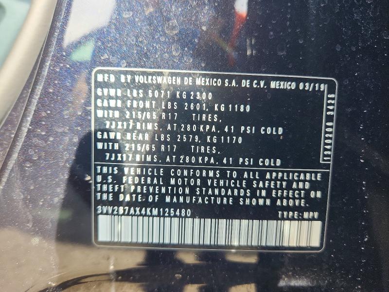 Продаж на аукціоні авто 2019 Volkswagen Tiguan, vin: 3VV2B7AX4KM125480, номер лоту: 49476266