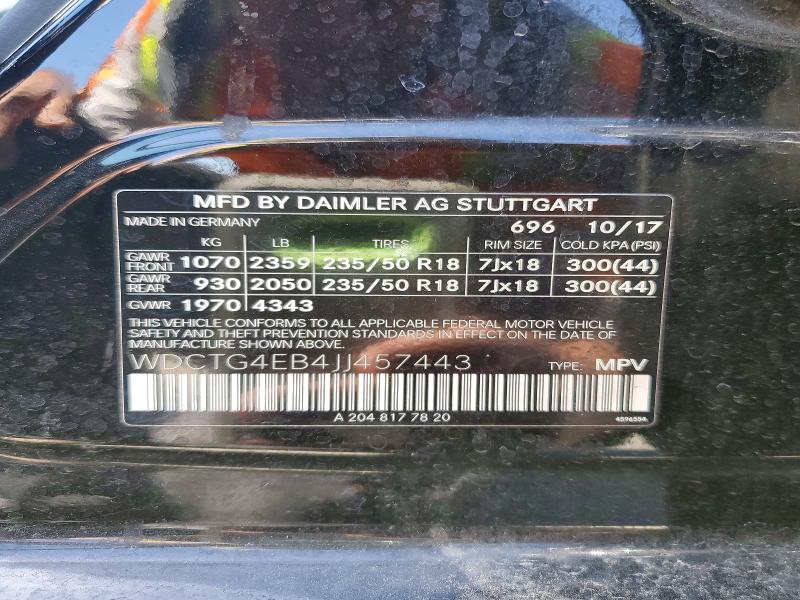 Продаж на аукціоні авто 2018 Mercedes-benz Gla, vin: WDCTG4EB4JJ457443, номер лоту: 50417536
