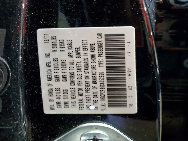 49296106 :رقم المزاد ، 1HGCP2F86CA052556 vin ، 2012 Honda Accord مزاد بيع