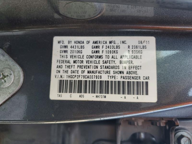 Auction sale of the 2012 Honda Accord, vin: 1HGCP2F79CA007909, lot number: 51548616