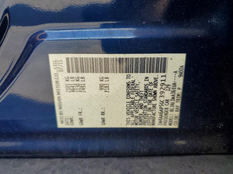 Продаж на аукціоні авто 2016 Nissan Maxima, vin: 1N4AA6AP5GC392911, номер лоту: 51873906
