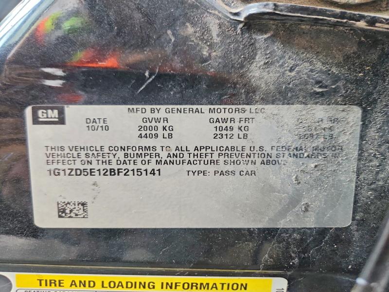 46962156 :رقم المزاد ، 1G1ZD5E12BF215141 vin ، 2011 Chevrolet Malibu مزاد بيع