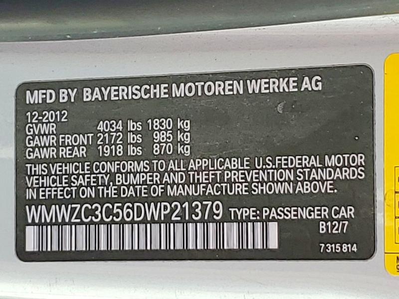 Продажа на аукционе авто 2013 Mini Cooper, vin: WMWZC3C56DWP21379, номер лота: 46779236