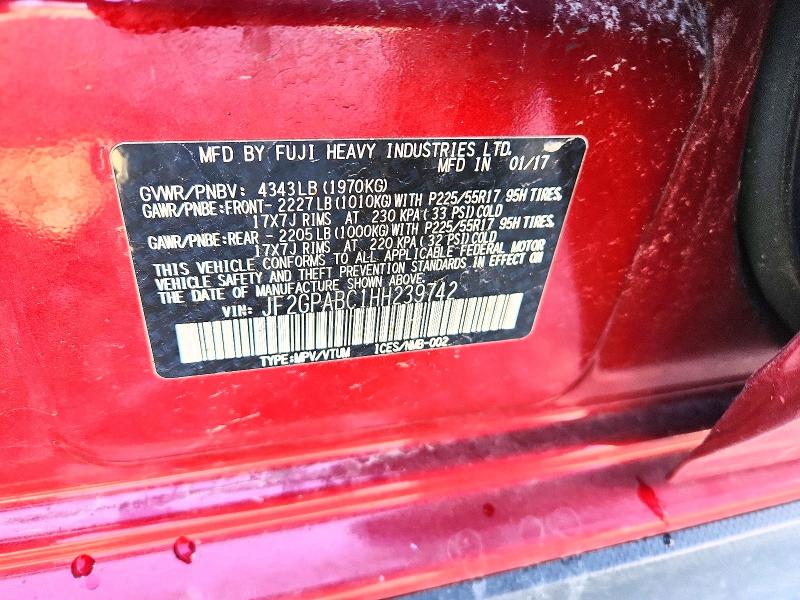 Aukcja sprzedaży 2017 Subaru Crosstrek, vin: JF2GPABC1HH239742, numer aukcji: 51084756