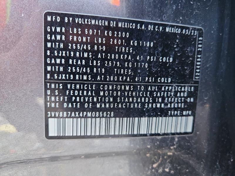 Продажа на аукционе авто 2023 Volkswagen Tiguan, vin: 3VV8B7AX4PM085628, номер лота: 51672256