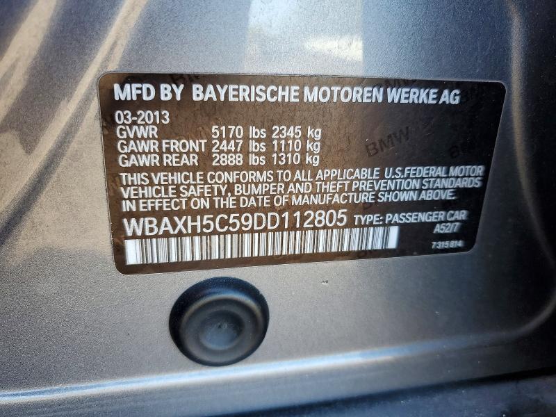 2013 Bmw 528 მანქანა იყიდება აუქციონზე, vin: WBAXH5C59DD112805, აუქციონის ნომერი: 51360906