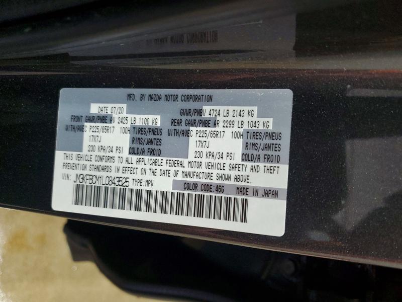Aukcja sprzedaży 2020 Mazda Cx-5, vin: JM3KFBCM1L0843525, numer aukcji: 49374126