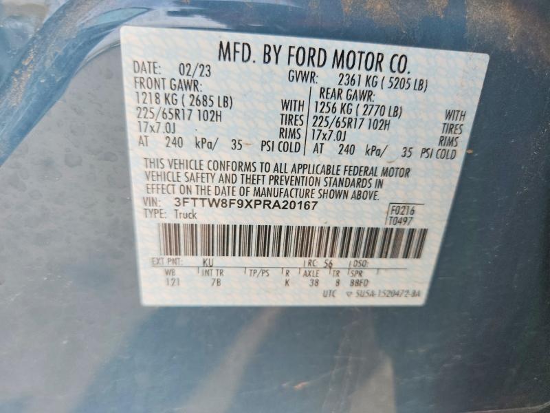 2023 Ford Maverick მანქანა იყიდება აუქციონზე, vin: 3FTTW8F9XPRA20167, აუქციონის ნომერი: 48664006