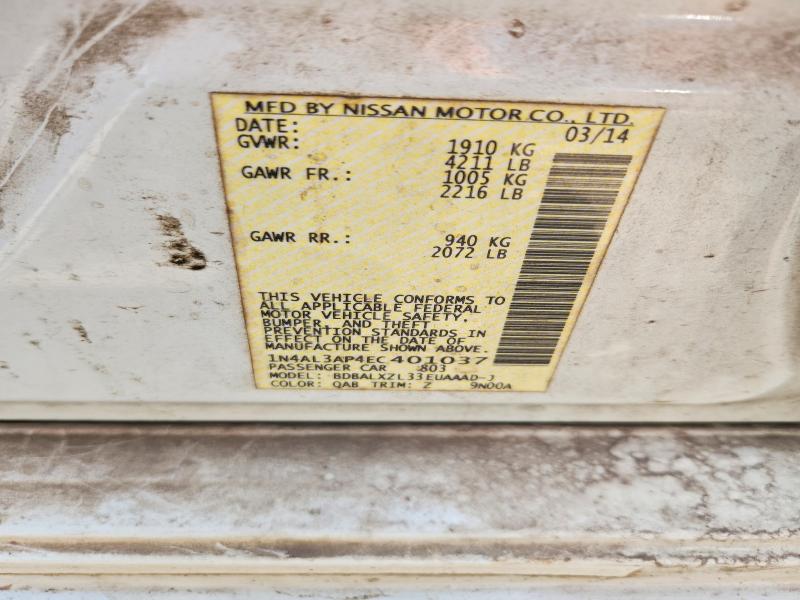 51437866 :رقم المزاد ، 1N4AL3AP4EC401037 vin ، 2014 Nissan Altima مزاد بيع