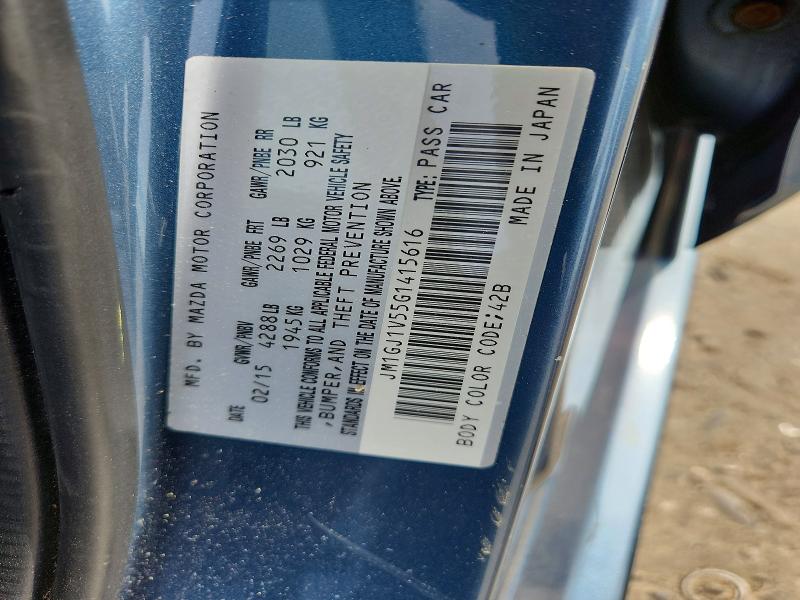 2016 Mazda 6 მანქანა იყიდება აუქციონზე, vin: JM1GJ1V55G1415616, აუქციონის ნომერი: 48211936