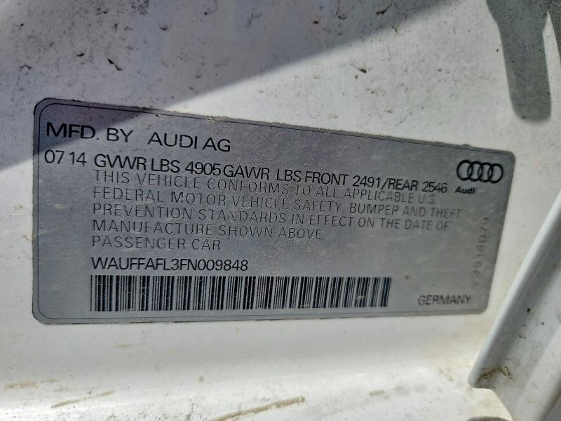 51462386 :رقم المزاد ، WAUFFAFL3FN009848 vin ، 2015 Audi A4 مزاد بيع