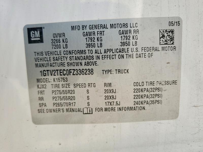 Продажа на аукционе авто 2015 Gmc Sierra, vin: 1GTV2TEC0FZ336238, номер лота: 51194416