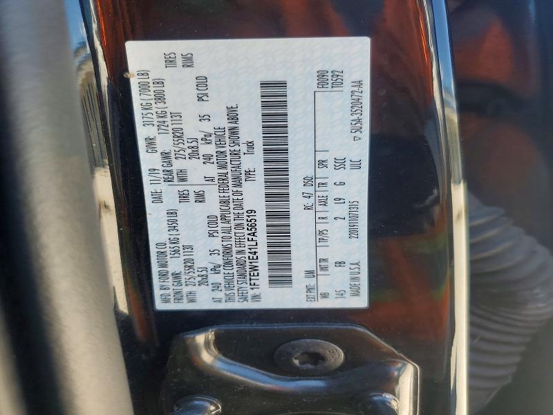 50255296 :رقم المزاد ، 1FTEW1E41LFA56519 vin ، 2020 Ford F150 مزاد بيع
