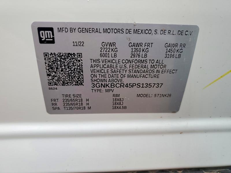 Продажа на аукционе авто 2023 Chevrolet Blazer, vin: 3GNKBCR45PS135737, номер лота: 49249856