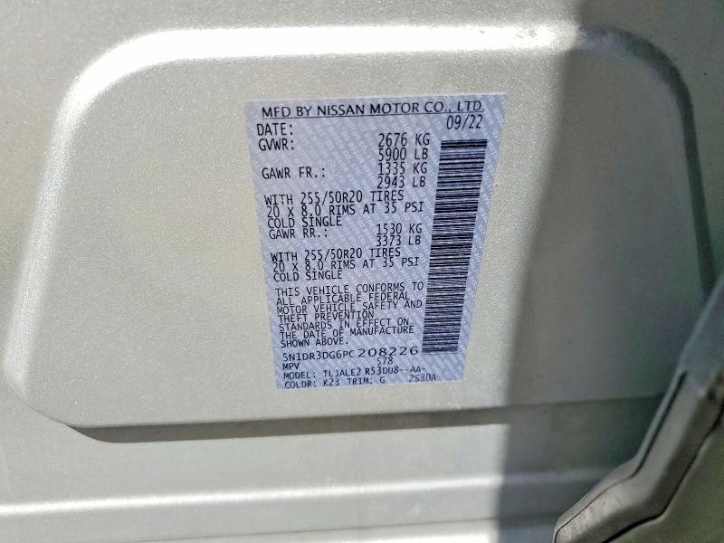 Продаж на аукціоні авто 2023 Nissan Pathfinder, vin: 5N1DR3DG6PC208226, номер лоту: 48243286