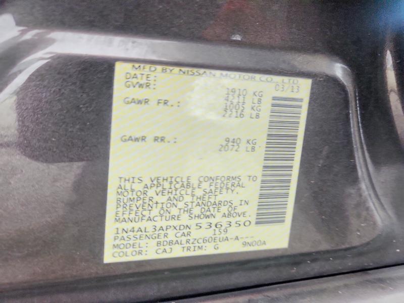 Продаж на аукціоні авто 2013 Nissan Altima, vin: 1N4AL3APXDN536350, номер лоту: 51647516