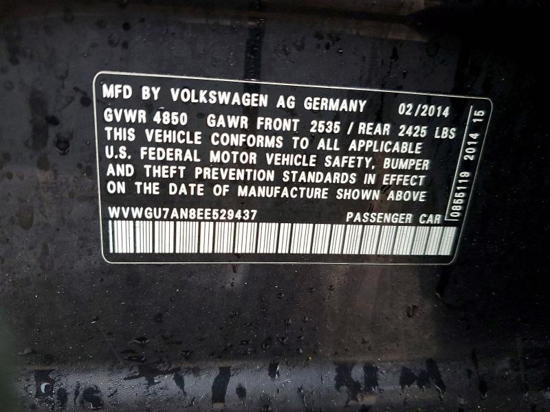 Продажа на аукционе авто 2014 Volkswagen Cc, vin: WVWGU7AN8EE529437, номер лота: 48454516