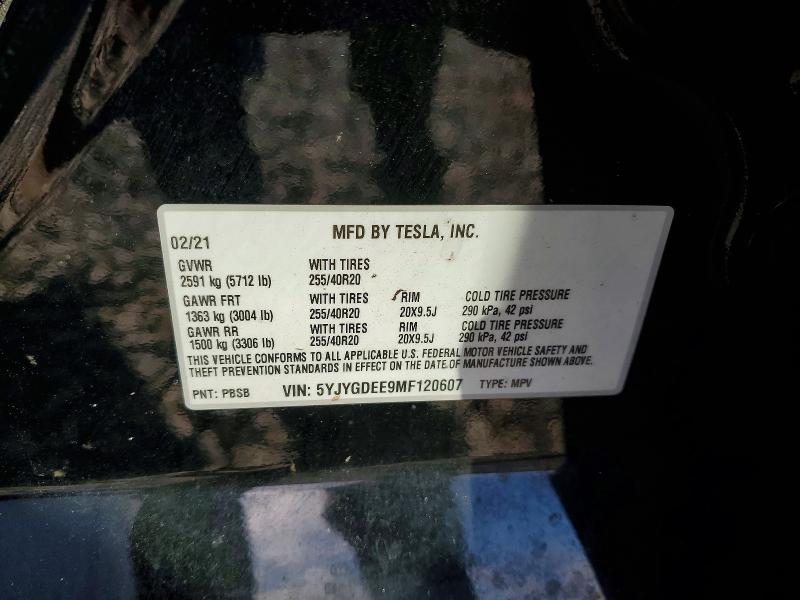 Продажа на аукционе авто 2021 Tesla Model Y, vin: 5YJYGDEE9MF120607, номер лота: 79376225