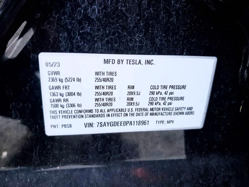 Aukcja sprzedaży 2023 Tesla Model Y, vin: 7SAYGDEE0PA118961, numer aukcji: 50180646